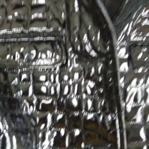 Black shiny jacket rain replent